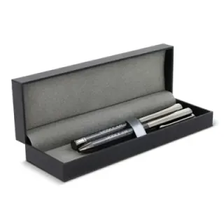 Metal ball pen and roller ball pen set in gift box - LT82153 (gadzety reklamowe)